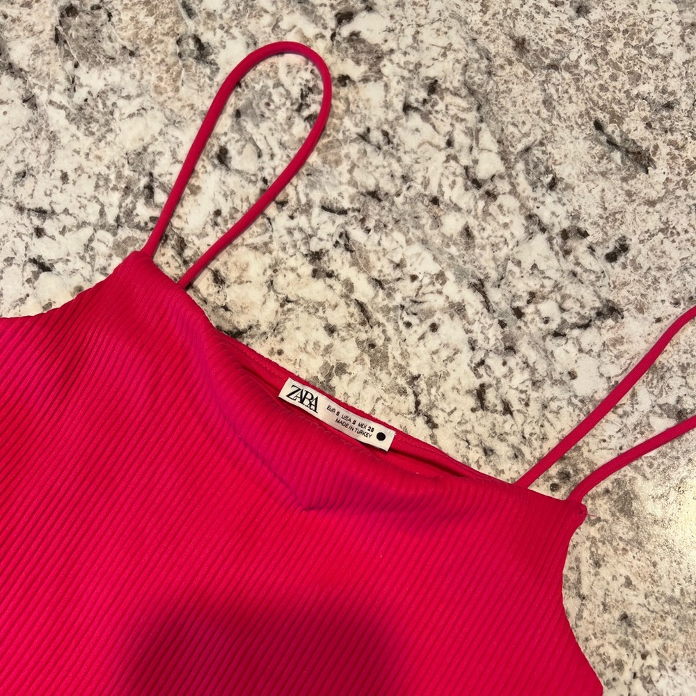 Zara Bodysuit Pink Ribbed - Picture 4 of 6